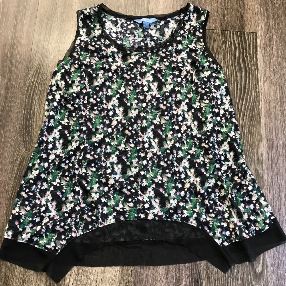 Vera Wang Simple Vera Color effects print blouse/Sleeveless/Top Size L